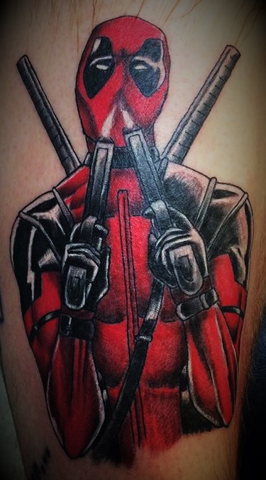 Deadpool Tattoos at Crossroads Tattoo Studio in Denison, TX